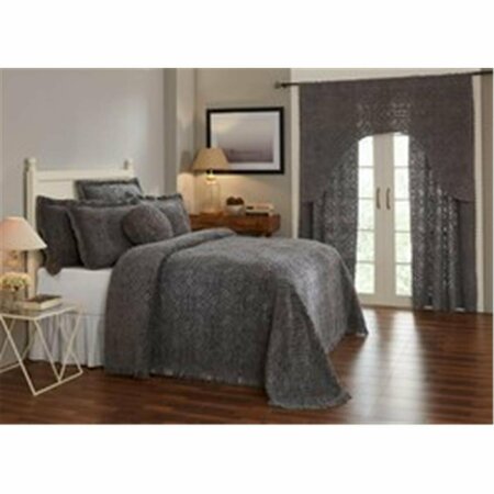 BETTER TRENDS Wedding Ring Cotton Bedspread, Gray - Twin Size BSWRTWGRY